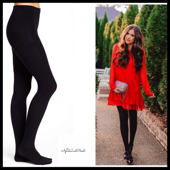 BLACK FLEECE LINED TIGHTS - Picture 4 of 8